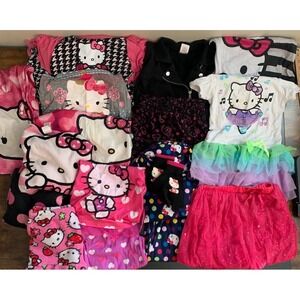 Hello Kitty Clothing Bundle Dresses PJs Lot of Girls Youth M-L (7/8) (10/12)